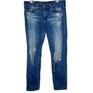 The Beau Slouchy Skinny Destroyed Jeans AG Adriano Goldschmied size 28R